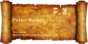 Petko Margit névjegykártya